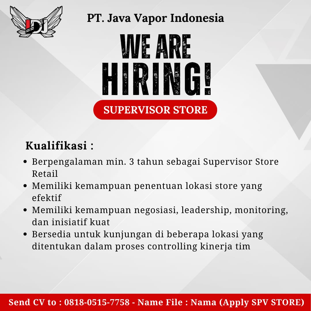 Lowongan Kerja Store Supervisor - Indonesia Dream Juice